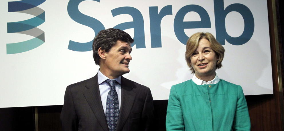 Jaime Echegoyen, consejero delegado de Sareb, y Belén Romana, su presidenta. (Efe)